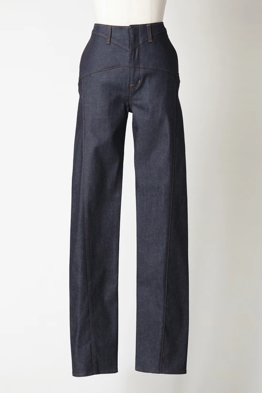 【FETICO】12oz HIGHRISE COATED JEANS/INDIGO