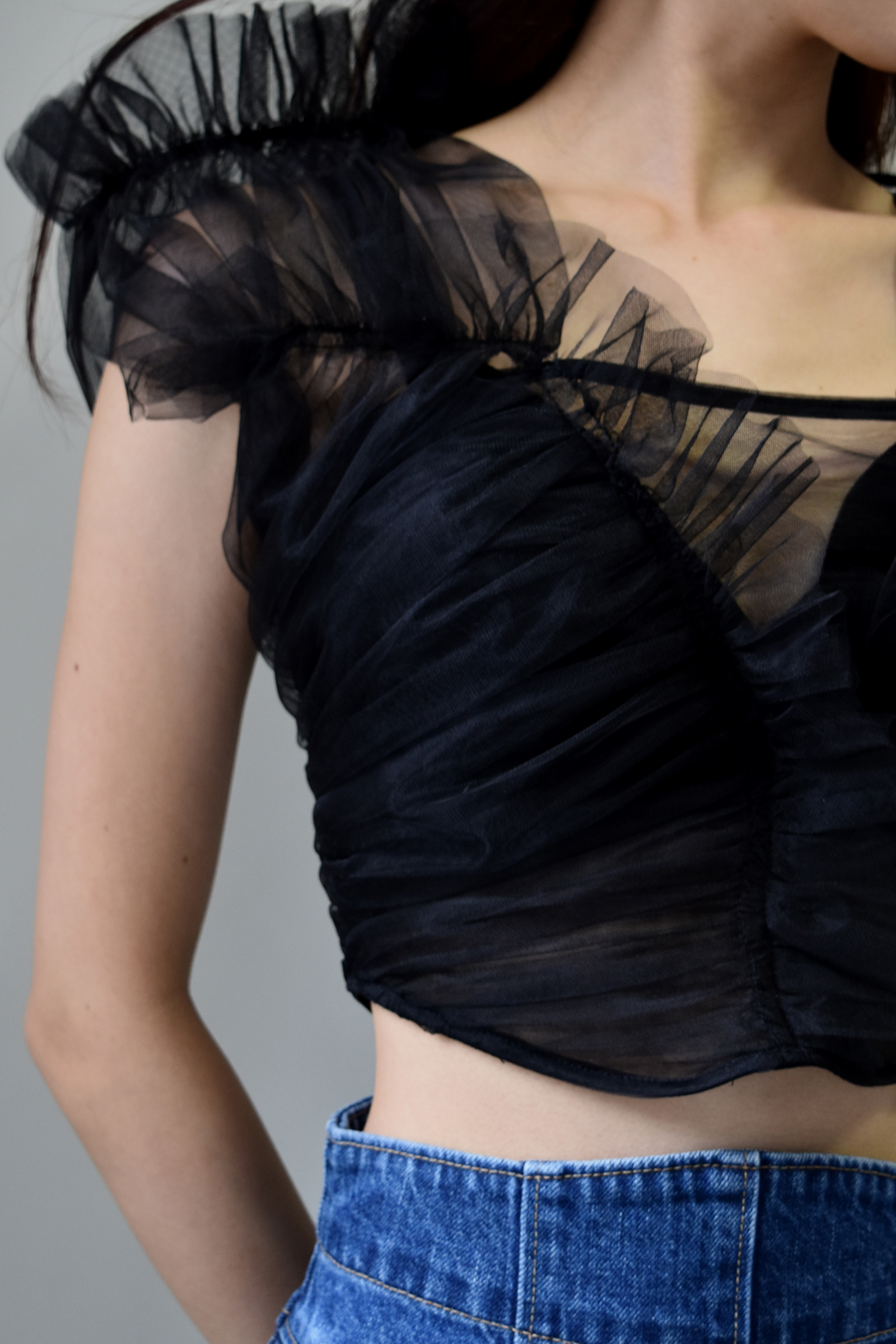 FETICO GATHERED TULLE TOP | vrealitybolivia.com