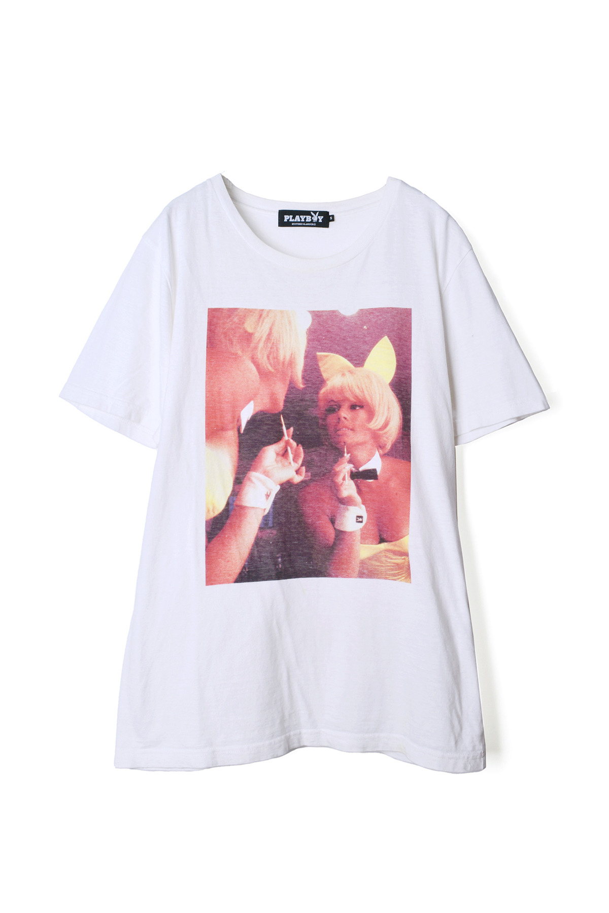 BRAND VINTAGE】HYSTERIC GLAMOUR x PLAYBOY T-shirt/White #4558 [mn 