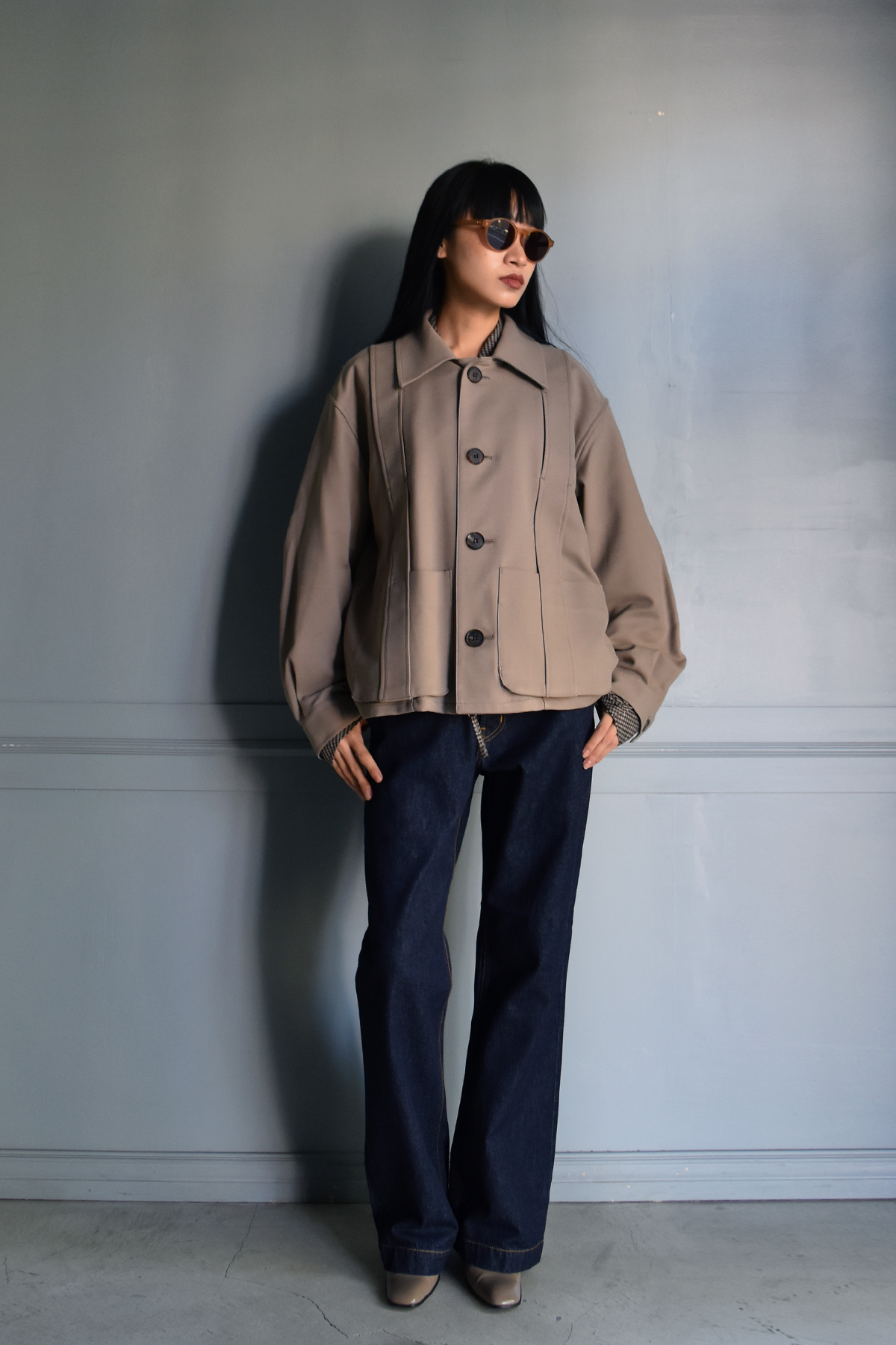 ◆15%OFFクーポン対象◆ 【MATSUFUJI】COTTON VOILE WATER-REPELLENT JACKET /GREIGE  [M231-0101]