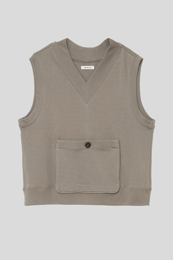 ◇15%OFFクーポン対象◇ 【MATSUFUJI】BIG POCKET SWEAT VEST / GREY