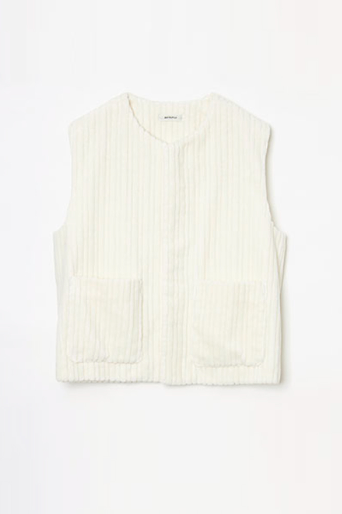 ◆ARCHIVE SALE 20%OFF ◆ 【MATSUFUJI】 Wide Corduroy Vest/OFF [M213-0104]