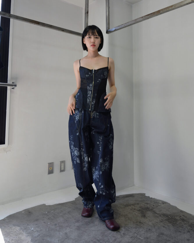 FETICO ROSE DENIM PANTS最終値下げ 25SS】FETICO フェティコ /ROSE DENIM HIGH-WAIST JEANS