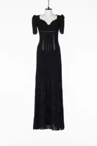 FETICO】BOUCLE KNIT LACE MAXI DRESS / BLACK | Sister Online Boutique